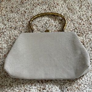 Vintage Whiting & Davis Evening Bag With Gold Metal Handle